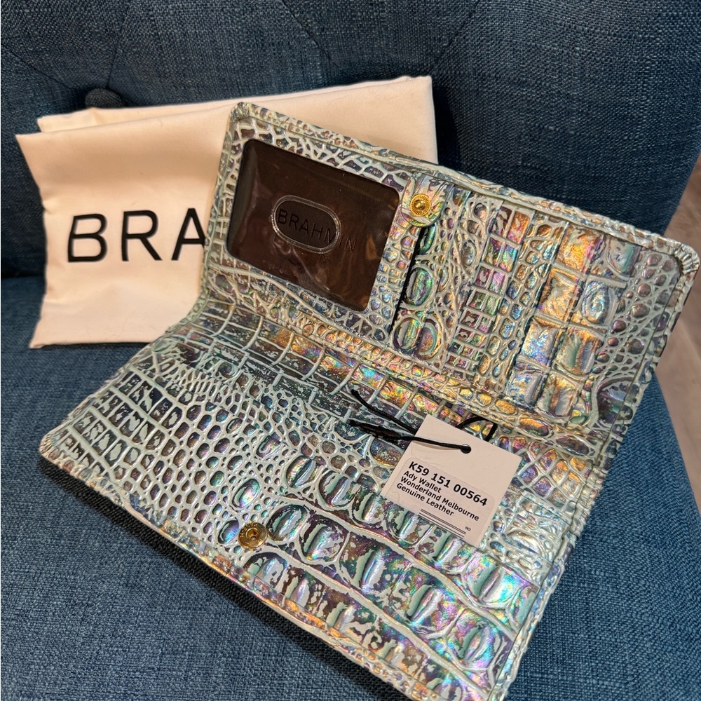Brahmin Ady Wonderland wallet in Iridescent Croc-Embossed Wallet